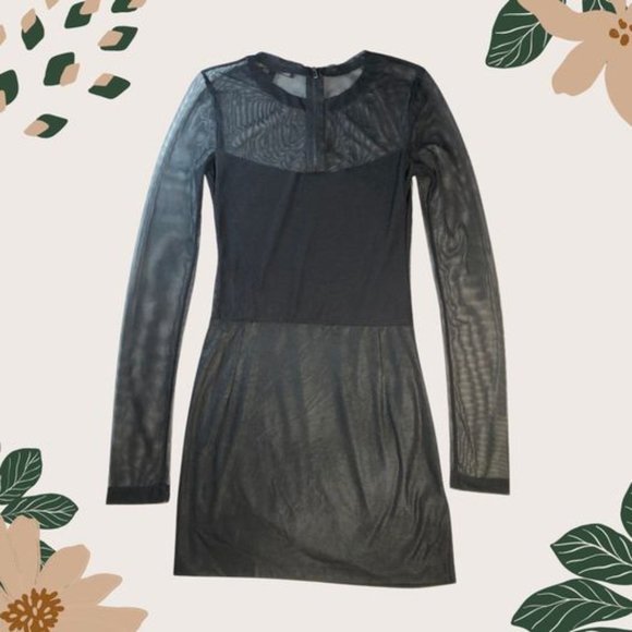 BCBG - Black Mesh Dress - Size XS - Picture 2 of 5